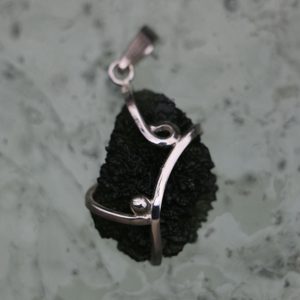 LENA, Silber-Anhänger, Moldavit, Ag 925