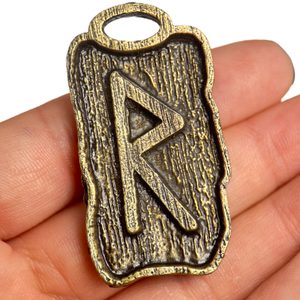 RAIDHO - Rune Pendant zinc ant. brass