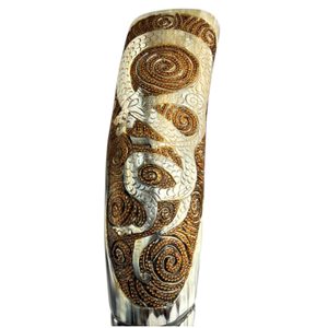Viking Dragon, decorated Viking horn