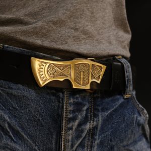 Carpathian axe, belt buckle, brass