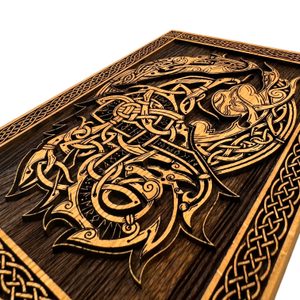 Fenrir, wooden wall picture 21x30cm