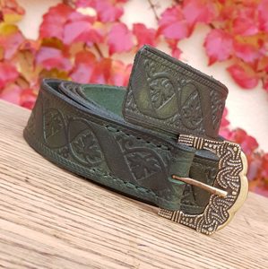 VINUM, Gokstad Belt, green, leather