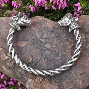 Keltisches Stierarmband, Trichtingen, massiv Silber 925