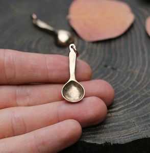 SPOON, pendant, bronze