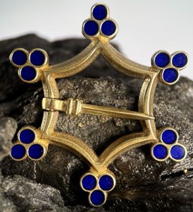Medieval brooch with enamel, 14th century