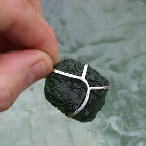 PERSEA - MOLDAVITE, silver pendant Ag 925