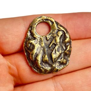 FEHU - rune, old brass