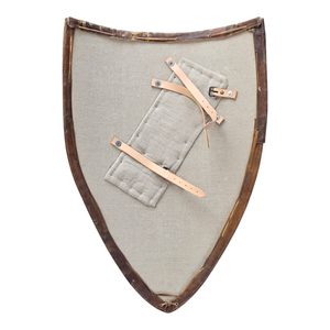 Mittelalterlicher Schild mit böhmischem Löwe, Kampf