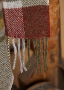 Irish Scarf, Foxford Rust and Green Tartan
