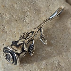 DESERT ROSE, rose, silver pendant, Ag 925/1000