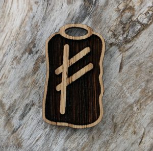 FEHU Rune - Futhark, Wood