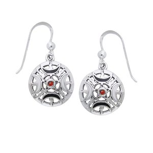 PENTACLE DE LUNE DE FEU, boucles d'oreilles en argent, Ag 925