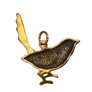 Great Tit Bird, bronze pendant