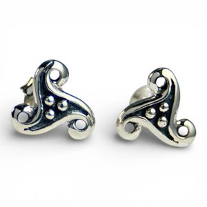 Celtic triskel, silver earrings 925/1000