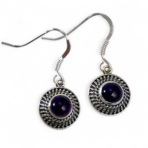 POMPEII, silver antique earrings, amethyst, Ag 925/1000