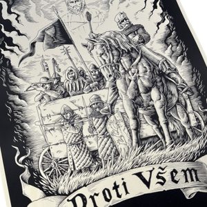 Jan Žižka, handmade paper, A3