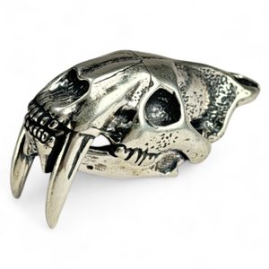 SABRETOOTH TIGER, machairodus - smilodon, large neck pendant, Ag 925, 26g