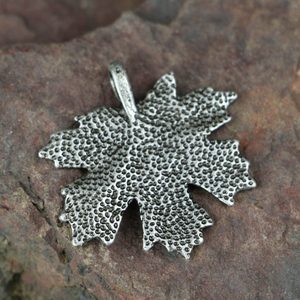 Maple Leaf, zinc pendant, antique silver