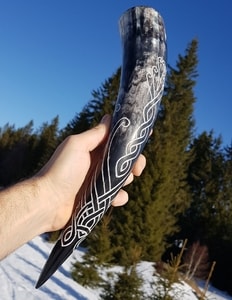 RAVEN, Crow, drinking horn