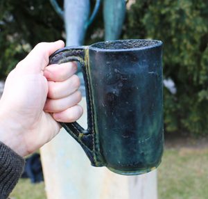 English Black Jack Leather Drinking Jug, decorative replica