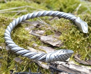 SERPENT, bracelet, silver plated tin