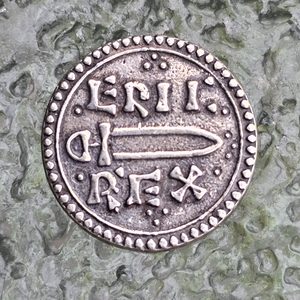 ERIC BLOODAXE, Northumbira, 952 réplique d'une pièce viking, argent 925