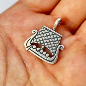 VIKING SHIP, silver pendant
