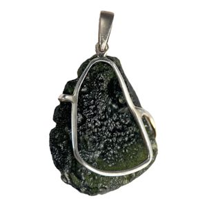 KATICA, MOLDAVITE, silver pendant Ag 925