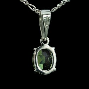 OVAL, moldavite pendant, silver 925