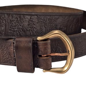 Ceinture en cuir forestier TAIGA, marron foncé