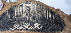 VELES, engraved antler