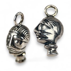 Celtic head, silver, pendant