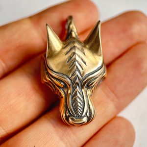WARG, norse wolf, viking pendant, bronze