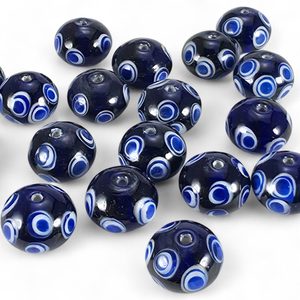 Celtic glass bead, blue
