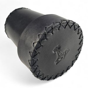 Leather cup for dice with lid - Thor's Hammer
