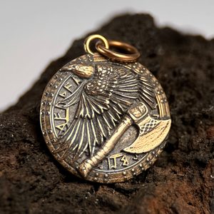 TO VALHALLA! Viking battle amulet, bronze