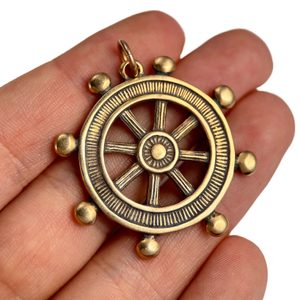 Steering Wheel, massive bronze pendant