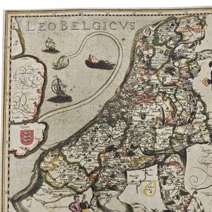 Leo Belgicus, historische Karte, handgeschöpftes Papier