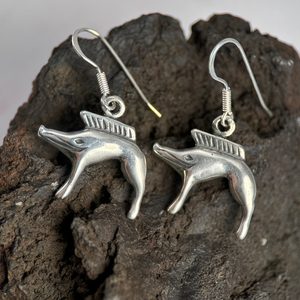 Sanglier, boucles d'oreilles, argent