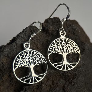 Arbre de vie, boucles d'oreilles en argent 925/1000