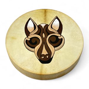 Loup, tambour chamanique