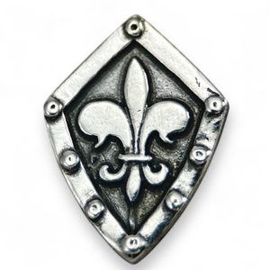 Fleur de Lis in the shield, pendant, silver