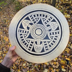 Shaman drum, 40 cm - Viking beast Borre style