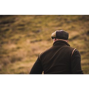 Wool Blend Baker Boy Hat Tweed Green