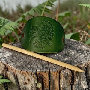 Tilleul, pince à cheveux en cuir