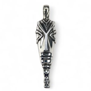 CELTIC HEAD, La Tene replica, motive from fibula, talisman, silver pendant, Ag 925