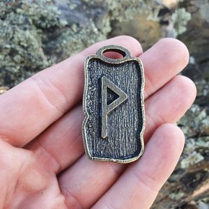 Wunjo, Pendentif Rune, Zinc Ant. laiton