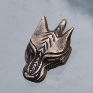 WARG Norse Wolf Viking Pendant, zinc antique brass