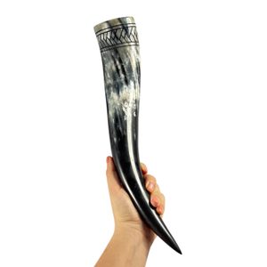 FISHBONE, CARVED SLAVIC DRINKING HORN