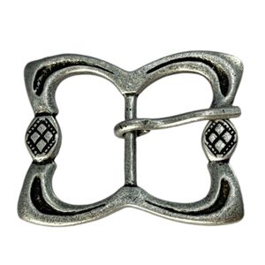 BELT BUCKLE, XIV century, England, zinc - ant. silver